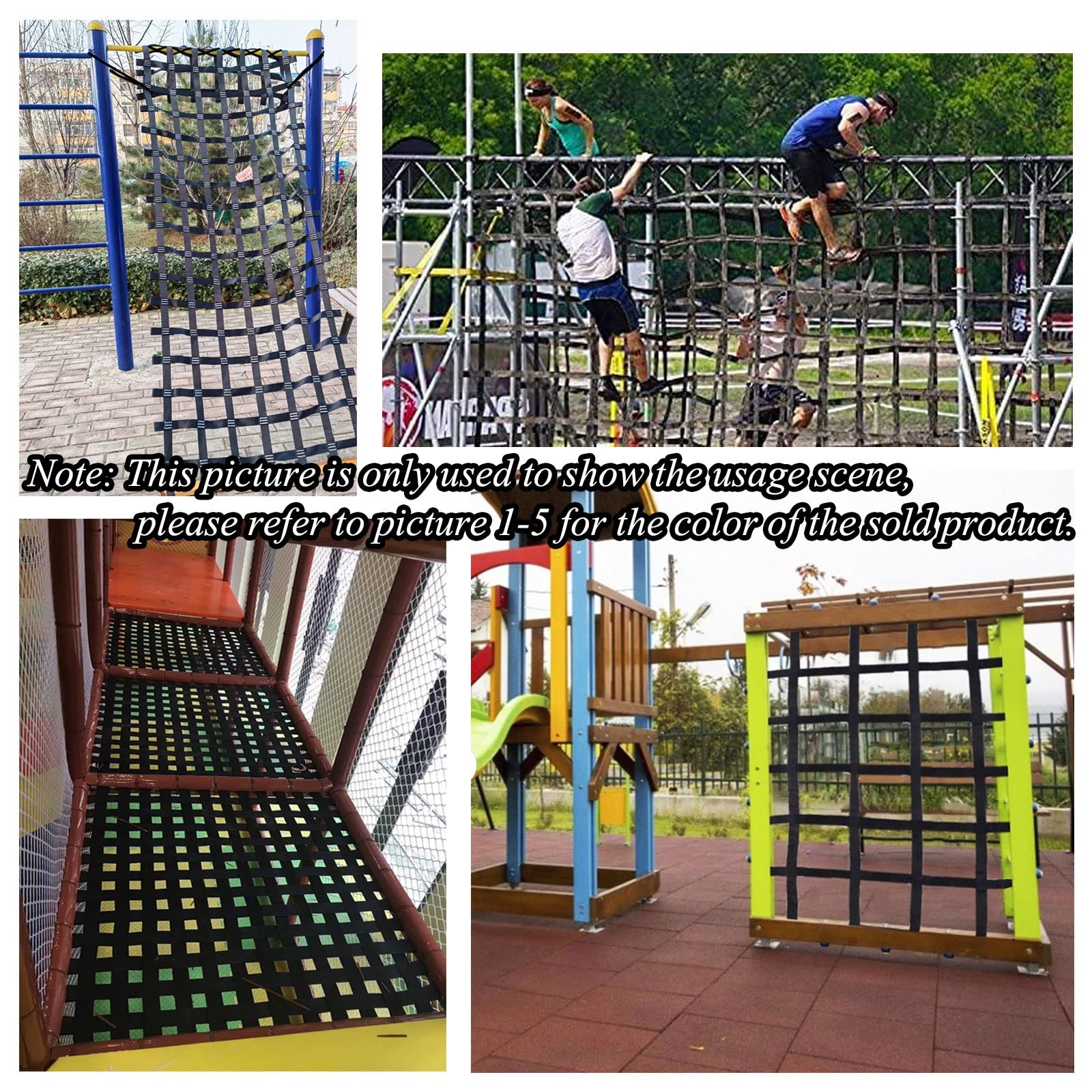 Climbing Cargo Net for Treehouse & Playground - Heavy Duty Webbing Swing Ladder for Kids & Adults - Indoor/Outdoor Obstacle Course & Ninja Line Netting - Perfect for Backyard, Park, and Gym Use