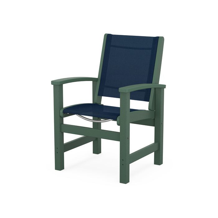POLYWOOD Coastal Dining Chair - Weather-Resistant Outdoor Furniture, All-Weather Adirondack Chair for Patio, Deck, Garden & Poolside - Perfect for Backyard, Beach House & Waterfront Dining