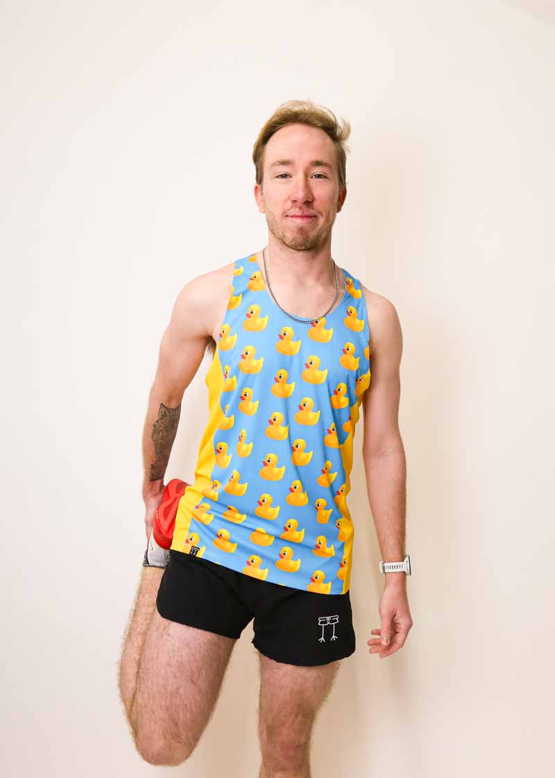 Men's High-Performance Rubber Ducky Singlet - Breathable Workout Shirt for Gym, Running & CrossFit Training