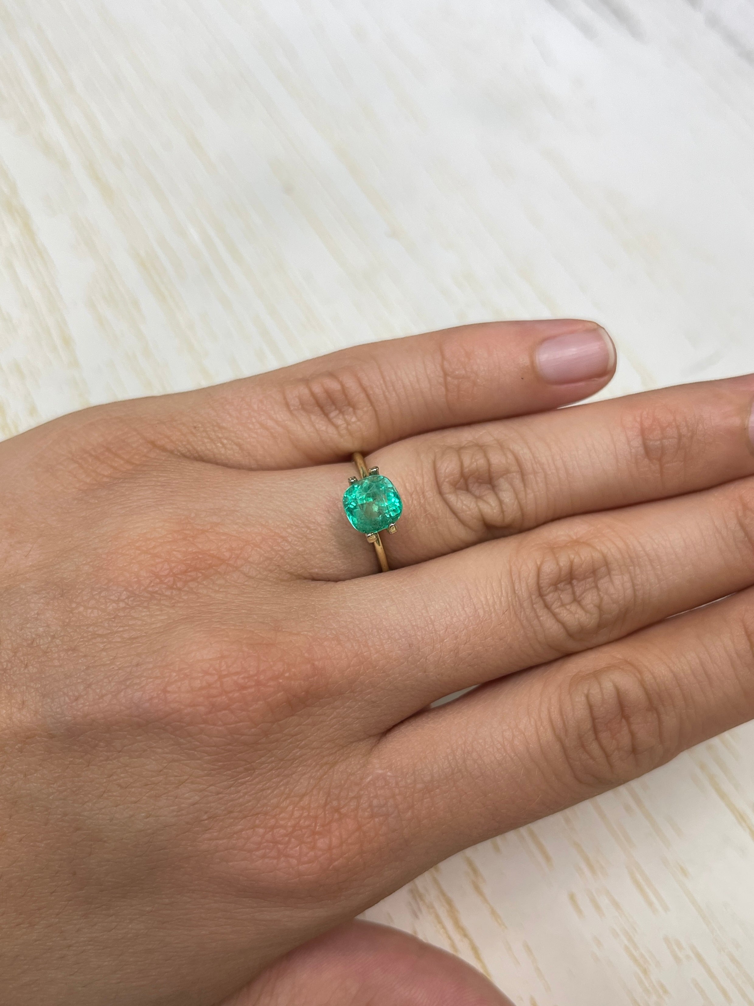 2.11 Carat Medium Green Natural Loose Colombian Emerald Cushion Cut 7.4x7.2mm - Perfect for Engagement Rings, Fine Jewelry & Collector's Gemstones