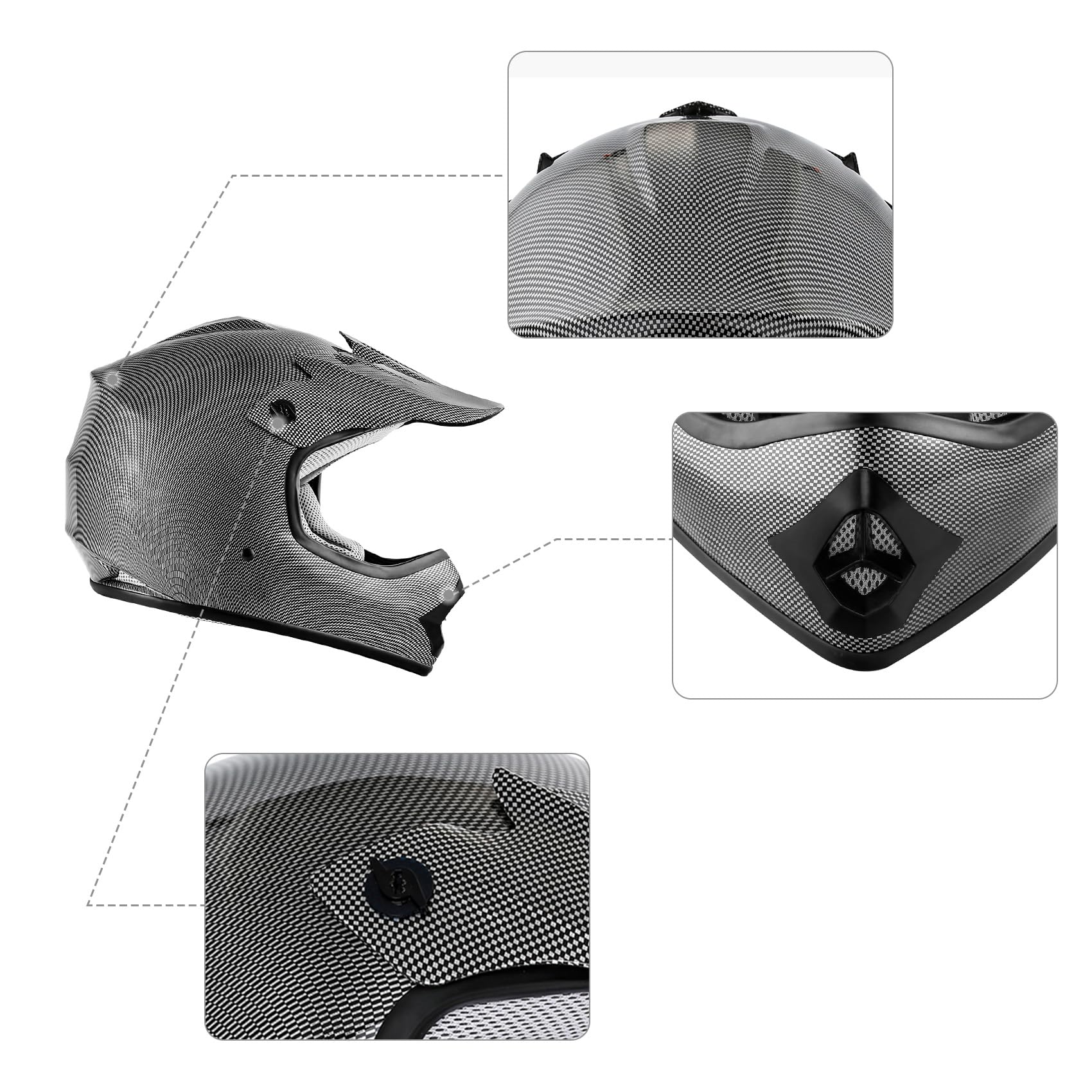 SLMOTO Youth Kids Motocross Helmet - DOT Approved Full Face Dirt Bike Helmet for BMX, MX, ATV & Offroad Motorcycle Riding - Perfect for Trail, Track & Motocross Racing