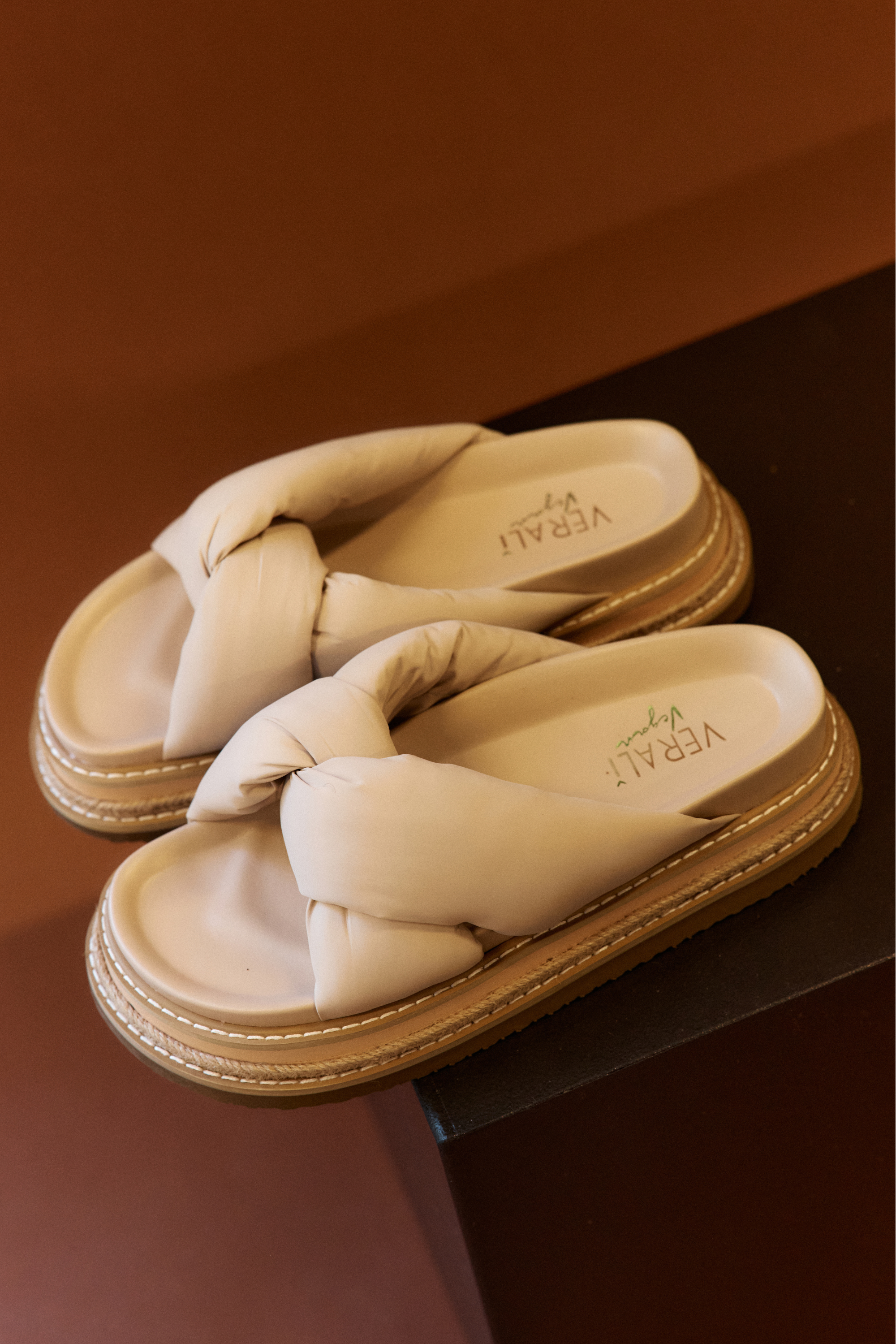Thames Platform Slides for Women - Stone Beige Comfortable Summer Sandals | Beach, Pool, Casual Outfits & Vacation Wear
