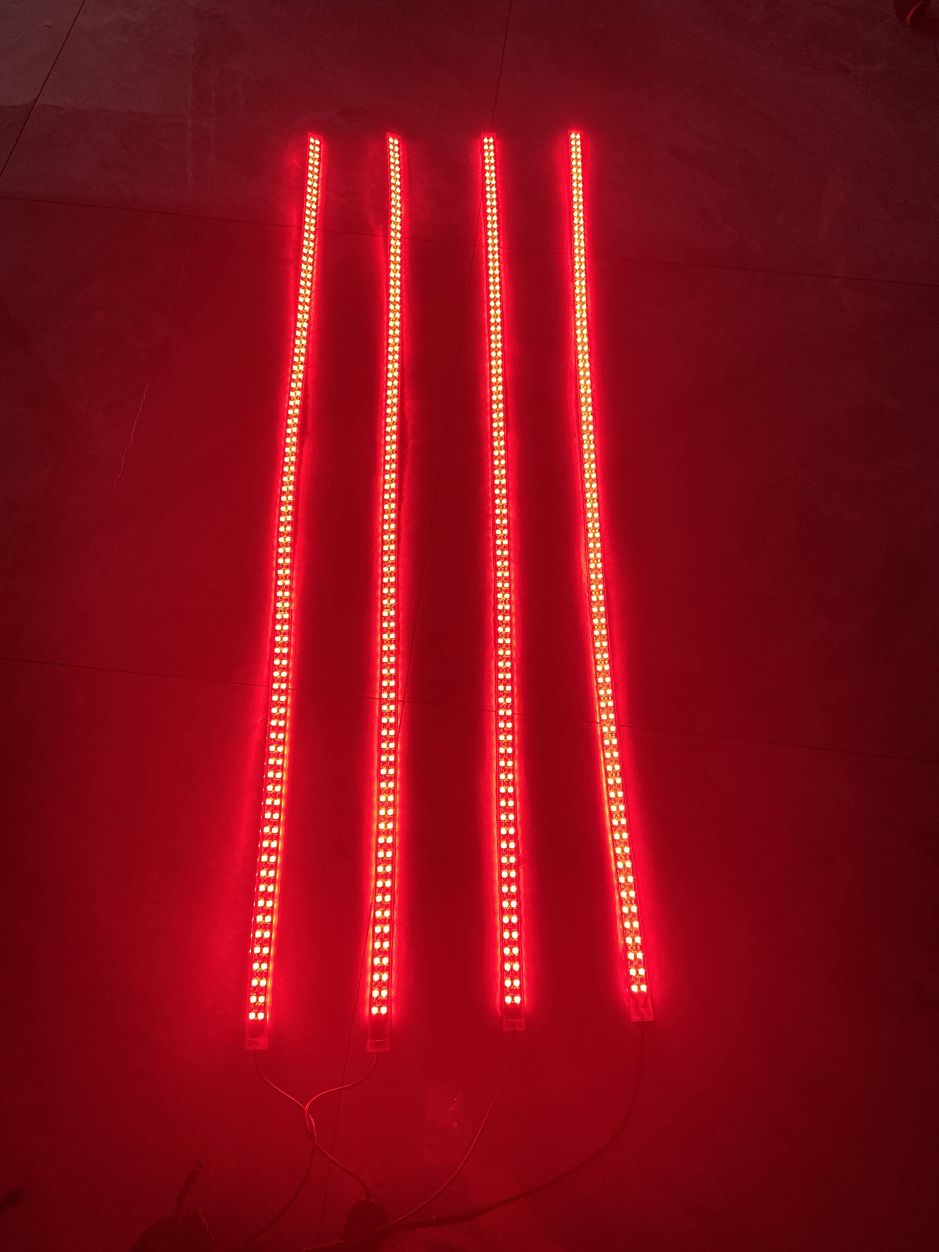 4FT RGB Multi-Color Changing LED Light Strips - 600 LEDs x4PCS, Dual Brightest Double Row Underglow Truck Wheel Lights for 15.5'' Tires | Perfect for Car Customization, Off-Road Vehicles & Nighttime Driving