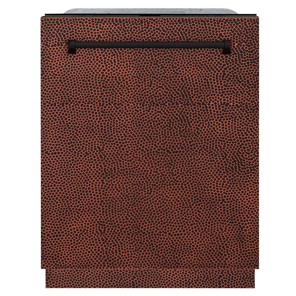 ZLINE 24 Inch Monument Series 3rd Rack Top Touch Control Dishwasher with Hand Hammered Copper Panel - 45dBa Ultra Quiet (DWMT HH 24) | Perfect for Modern Kitchens, Open Concept Homes & Luxury Renovations