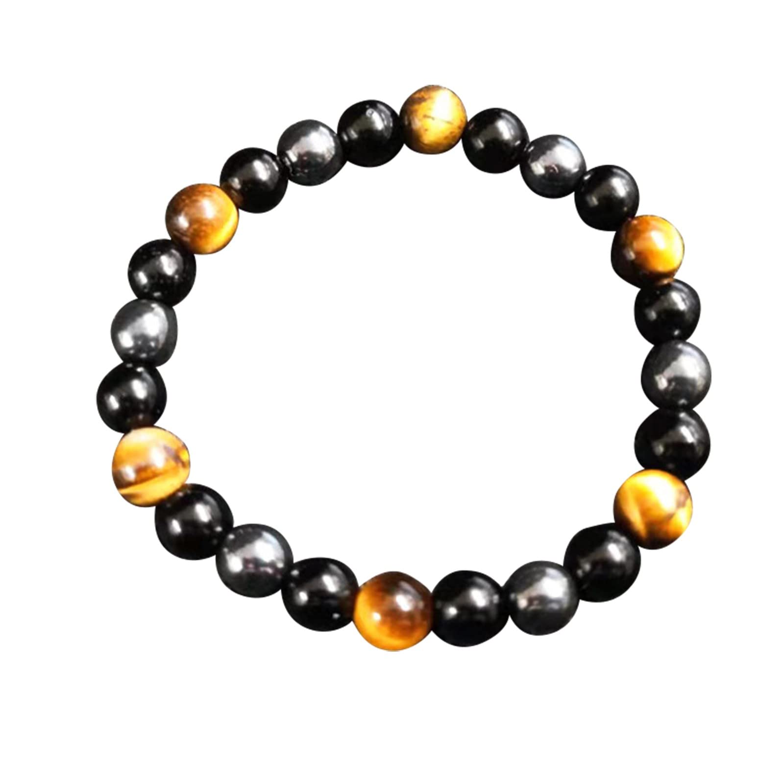 JMEDIT Thin Adjustable Magnetic Anklet for Men - Natural Stone Tibetan Bracelet with Line - Comfortable Ankle Support for Sports, Yoga & Daily Wear