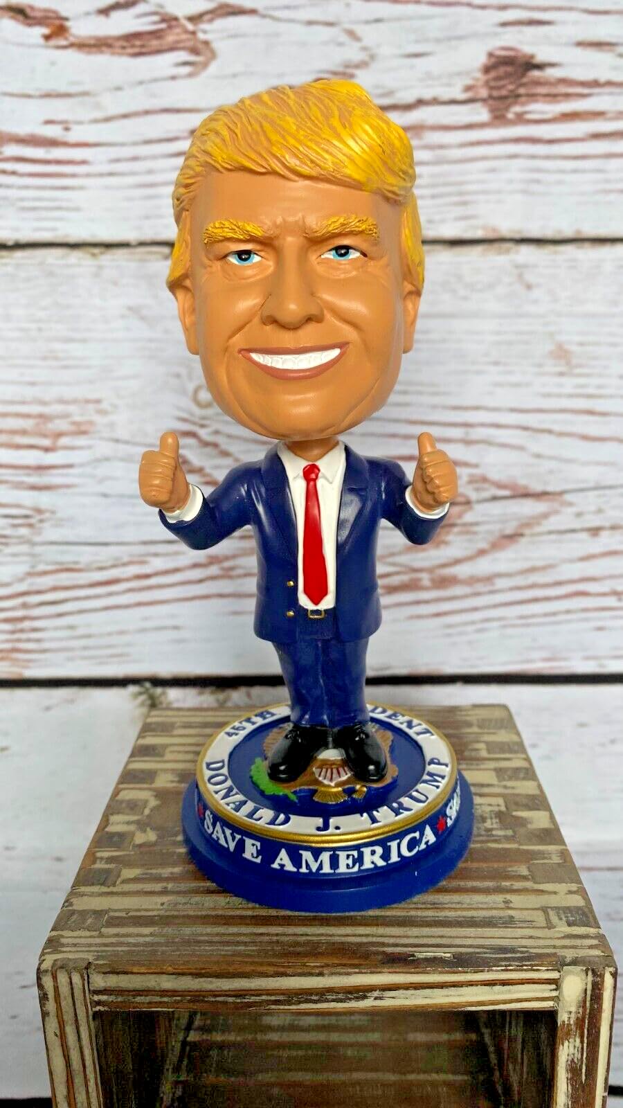 Trump 2024 Bobblehead - 'Save America' Collector's Edition Political Campaign Novelty Gift for Elections, Office Desk Decor & Conservative Memorabilia