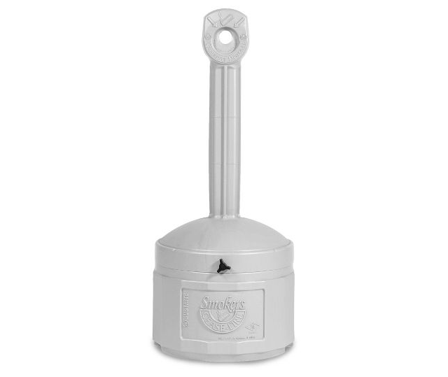 4 Gallon Plastic Outdoor Ashtray - Heavy Duty Gray Ash Tray for Patio, Deck, Garden & Poolside - Weatherproof Cigarette Receptacle with Lid