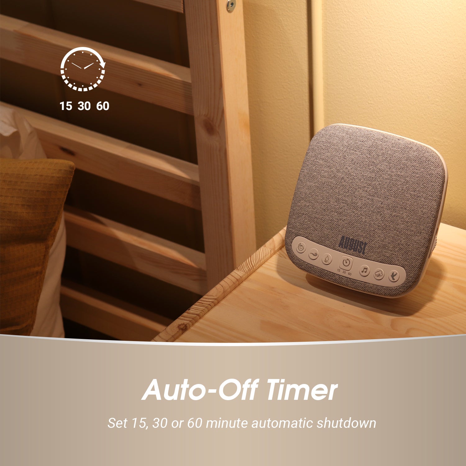 August SE160 White Noise Machine with 14 Soothing Sounds - 6 Relaxing Sound Genres for Baby Sleep, Meditation & Stress Relief | Portable Sound Therapy for Home, Office & Travel