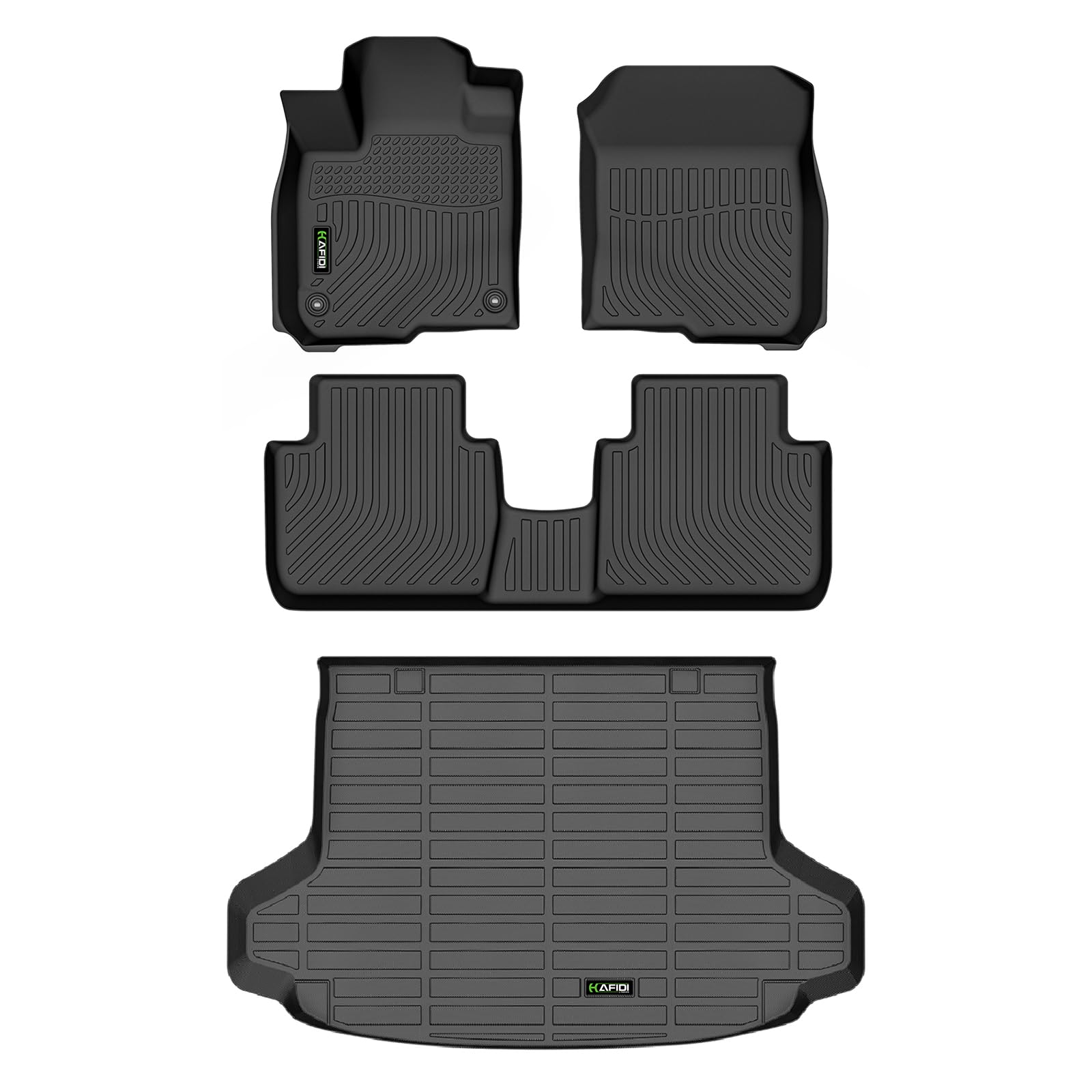 Premium All-Weather Car Floor Mats & Cargo Liner for Honda HR-V 2023-2025 & HR-V Hybrid 2023-2025 - Custom Fit Full Set Accessories (Black) - Waterproof, Durable Protection for Mud, Snow & Spills - Perfect for Daily Commute, Road Trips & Outdoor Adventures