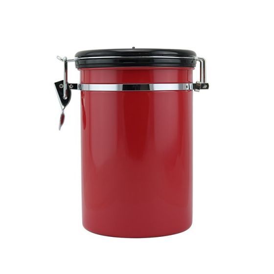 Premium Airtight Bean Storage Containers (Red) - Keep Coffee, Grains & Dry Food Fresh - Ideal for Kitchen, Pantry & Camping Use
