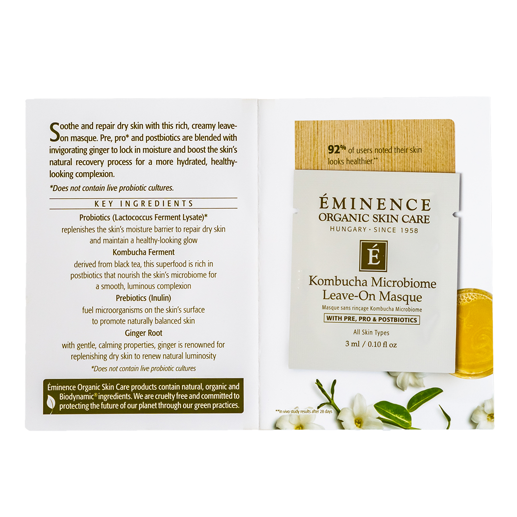 Eminence Organics Kombucha Microbiome Leave-On Mask - Hydrating & Brightening Facial Treatment for Glowing Skin | Perfect for Spa Nights & Self-Care Routines