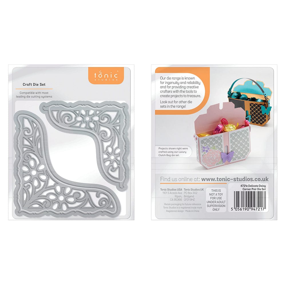 Delicate Daisy Corner Pair Die Set 4721E - Perfect for Scrapbooking, Card Making, and DIY Paper Crafts