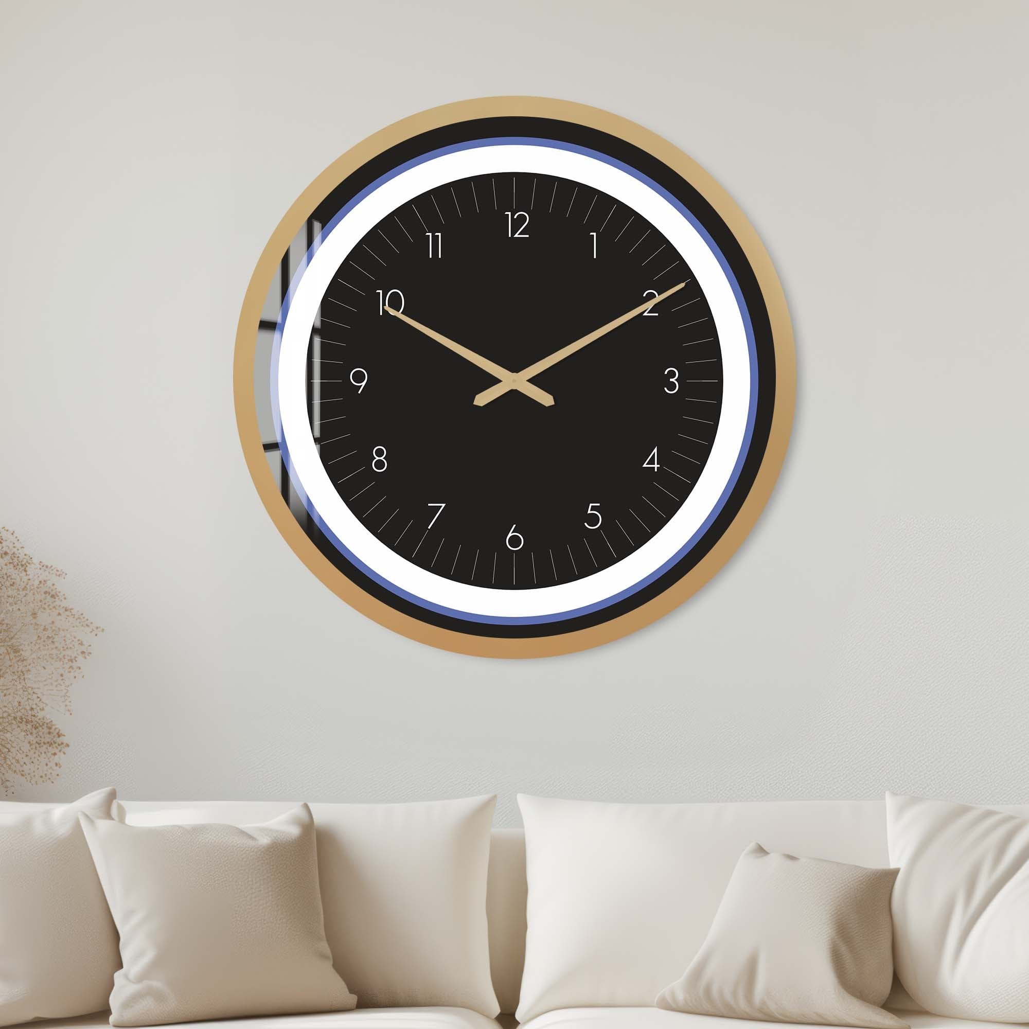 Sapphire Touch II Glass Wall Clock - Elegant Modern Design for Home, Office & Living Room Decor