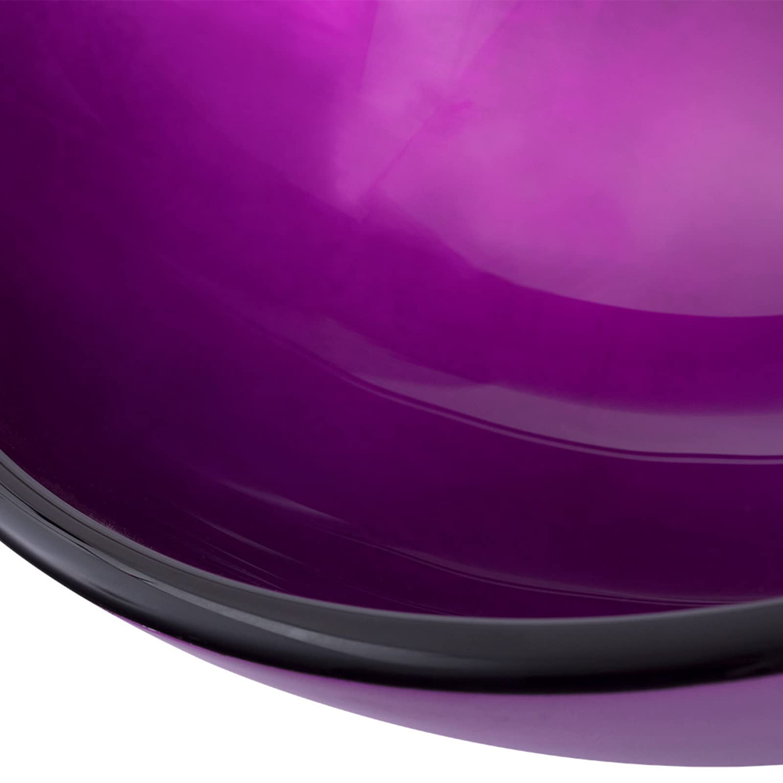 Purple Artistic Tempered Glass Vessel Sink with Brass Waterfall Faucet - Round Bathroom Vanity Sink Combo for Countertop Installation - Includes Chrome Pop-Up Drain - Perfect for Modern Master Bathrooms & Powder Room Renovations