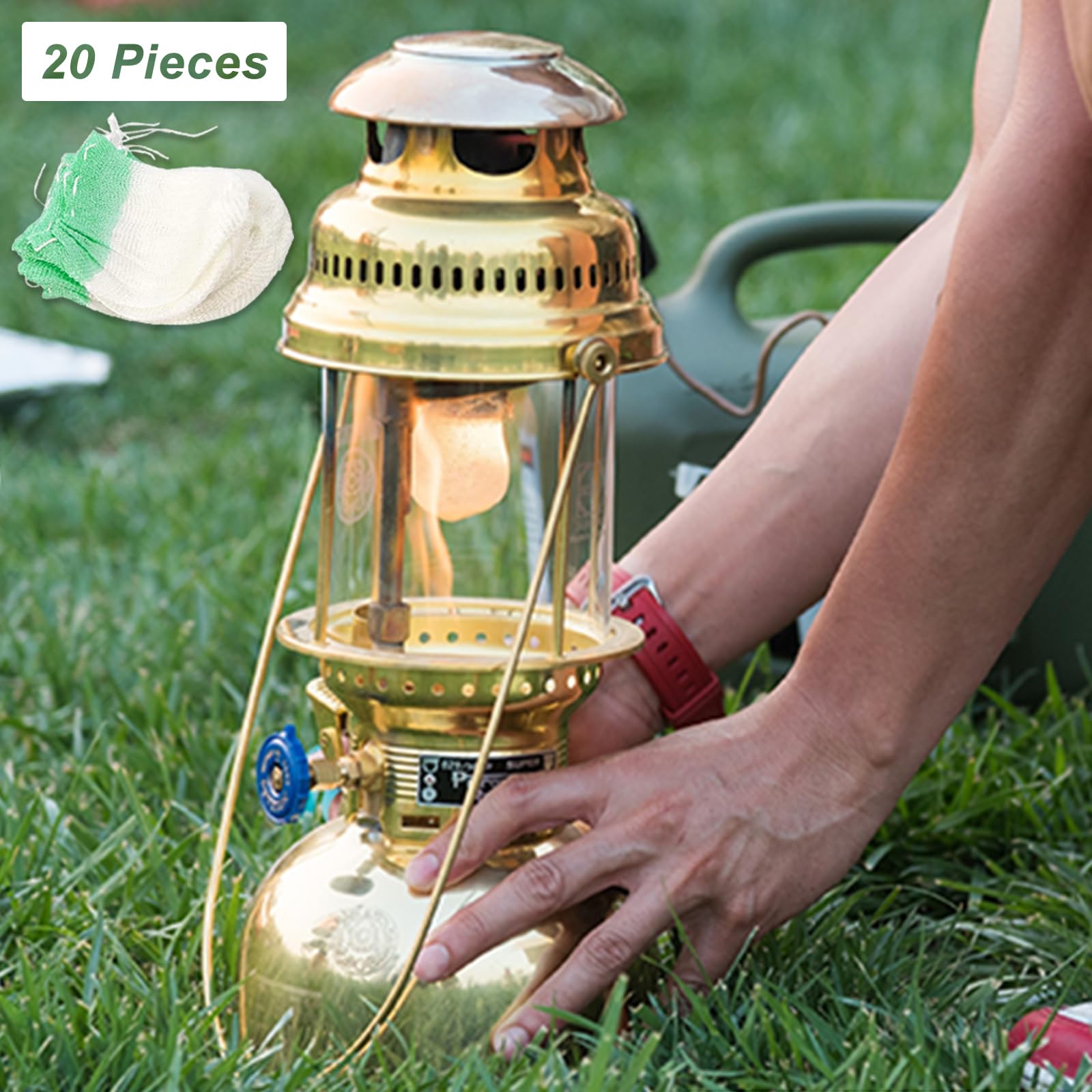 20Pcs U-Shaped Propane Lantern Mantles - Soft Light Gas & Kerosene Lantern Shades for Outdoor Camping, Hiking, Backpacking - Durable Replacement Mantles for Coleman, Aladdin, and Other Camping Lanterns - Perfect for Nighttime Illumination in Tents, Patios, and Emergency Situations