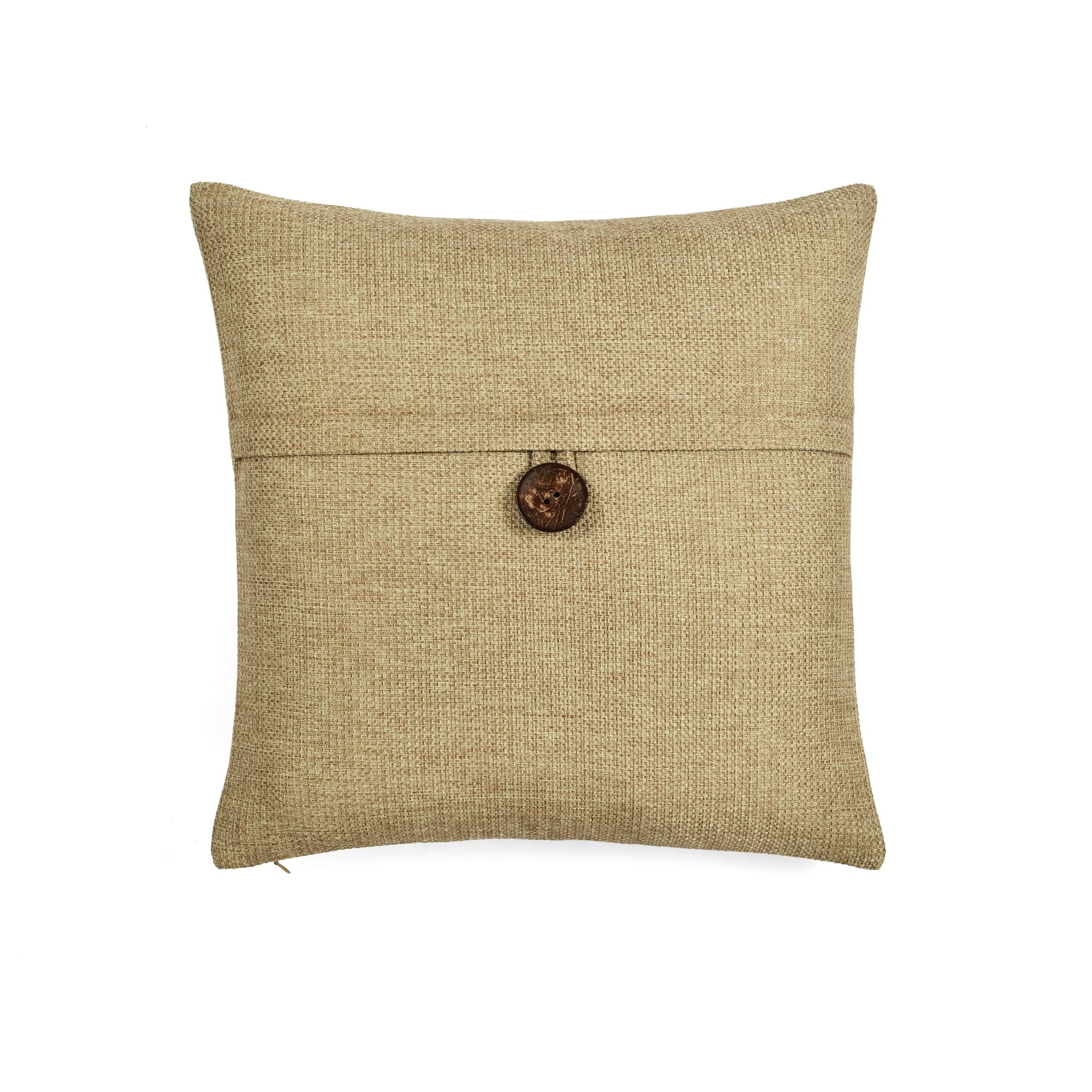 Linen Texture Woven Button Decorative Pillow Cover - Soft Bohemian Style Cushion Case for Sofa, Bed, Living Room & Home Decor
