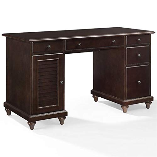 BOWERY HILL 4 Drawer Computer Desk in Espresso Finish - Modern Home Office Desk with Storage for Small Spaces, Perfect for Remote Work & Study