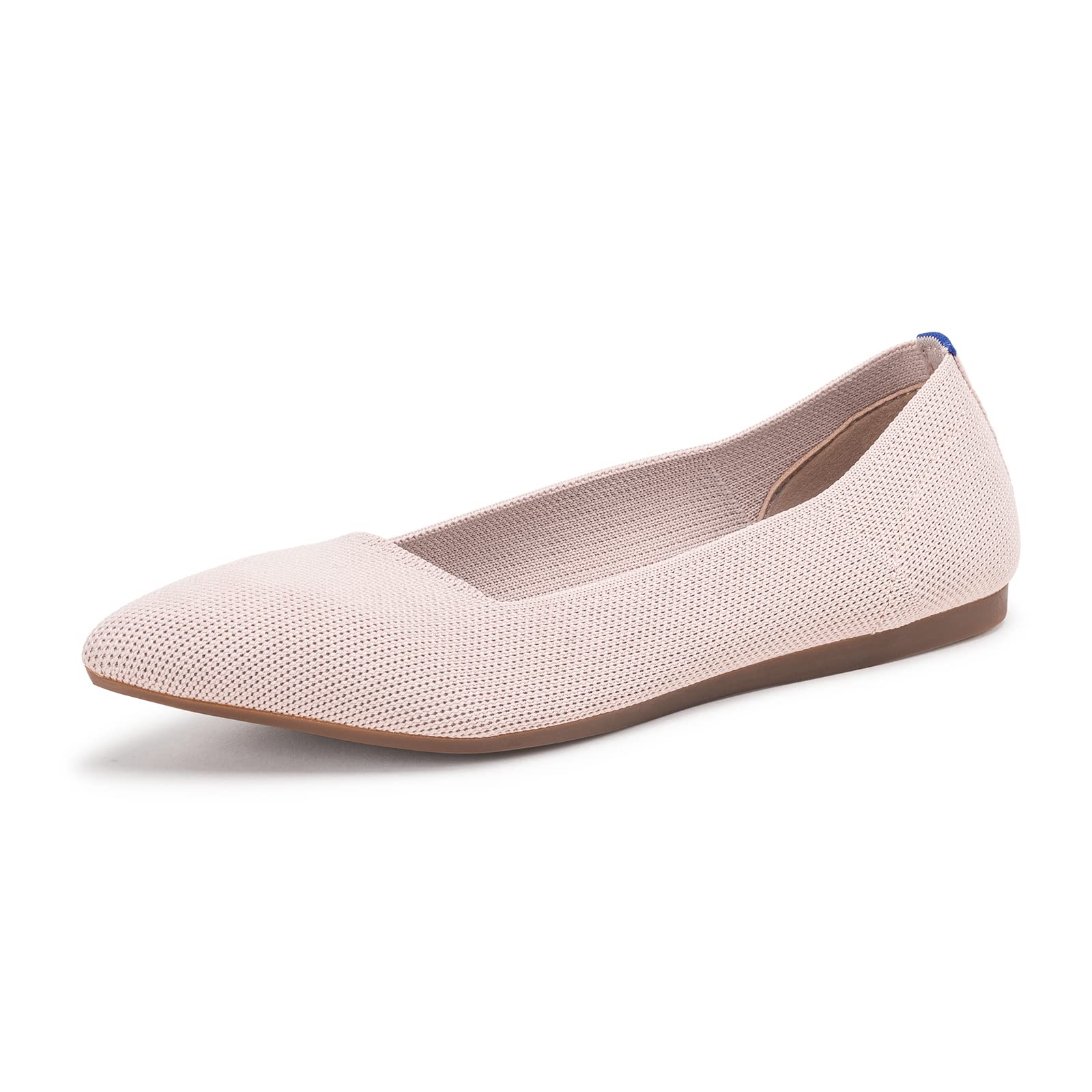 Women's Pointed Toe Ballet Flats - Knit Dress Shoes with Low Wedge | Comfortable Slip On Flats for Women | Classic Soft Ballet Shoes for Work, Office & Casual Wear