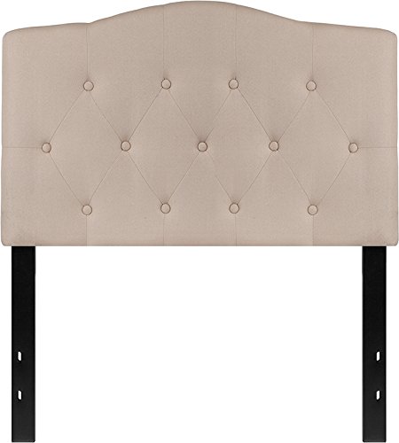 Cambridge Tufted Upholstered Twin Size Headboard - Beige Fabric 39.25