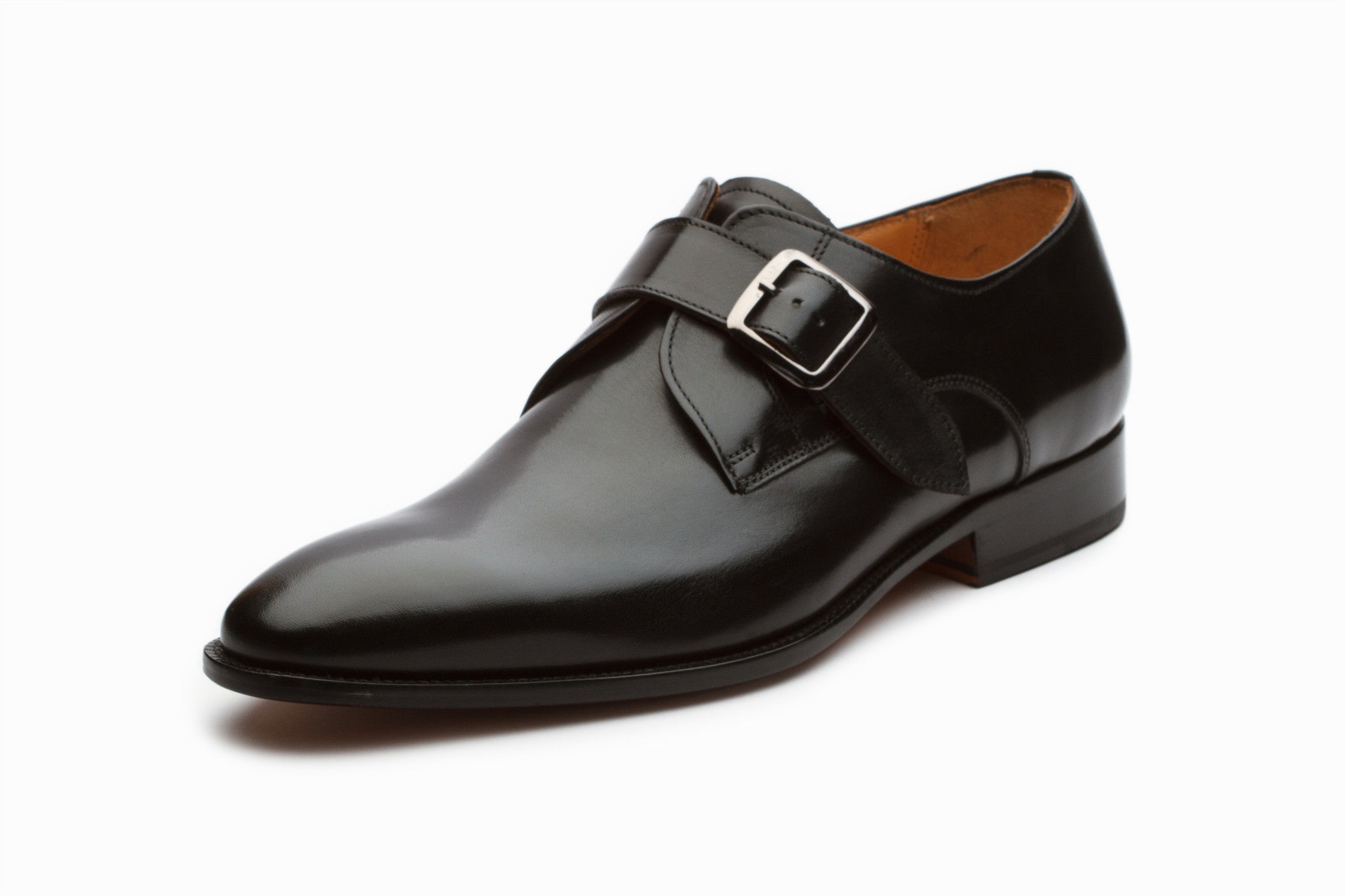 Stylish Plain Single Monkstrap Dress Shoes for Men - Classic Black Leather Formal Footwear | Perfect for Business, Office, and Special Occasions