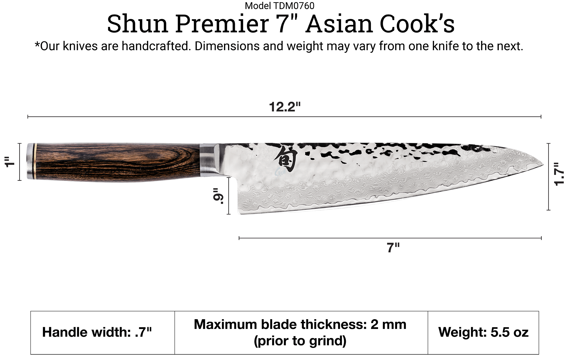 Premium 7-inch Asian Chef Knife - High Carbon Stainless Steel Kitchen Knife for Slicing, Dicing & Chopping - Perfect for Home Cooks & Professional Chefs