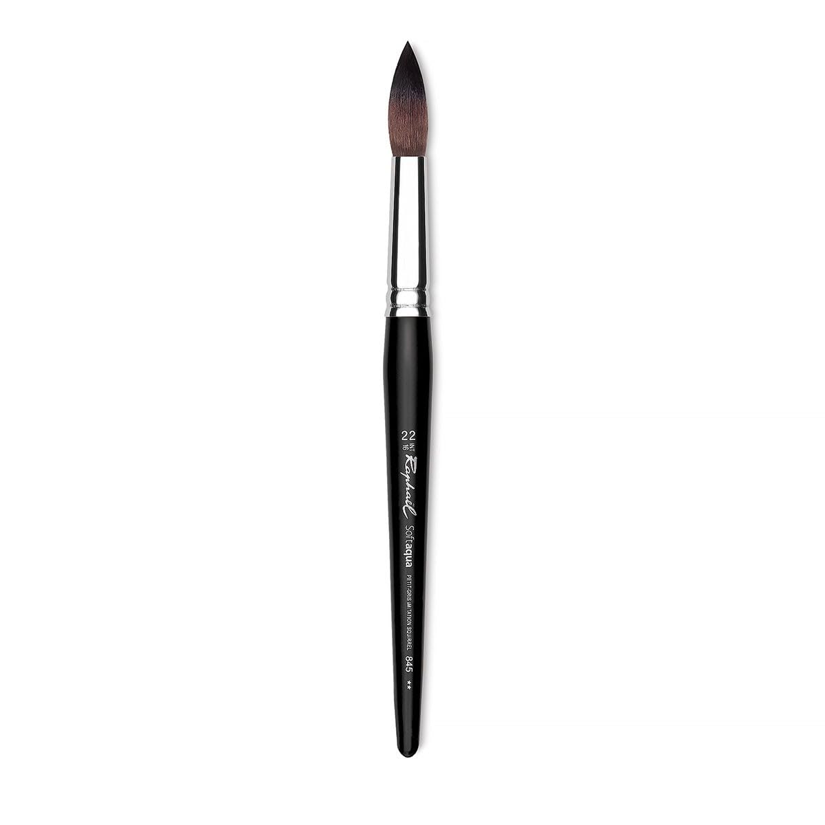 Raphael SoftAqua Synthetic Squirrel Watercolor Brush - Round Size 22 - Professional Artist Paint Brush for Watercolor, Gouache & Ink - Perfect for Fine Details, Washes & Calligraphy