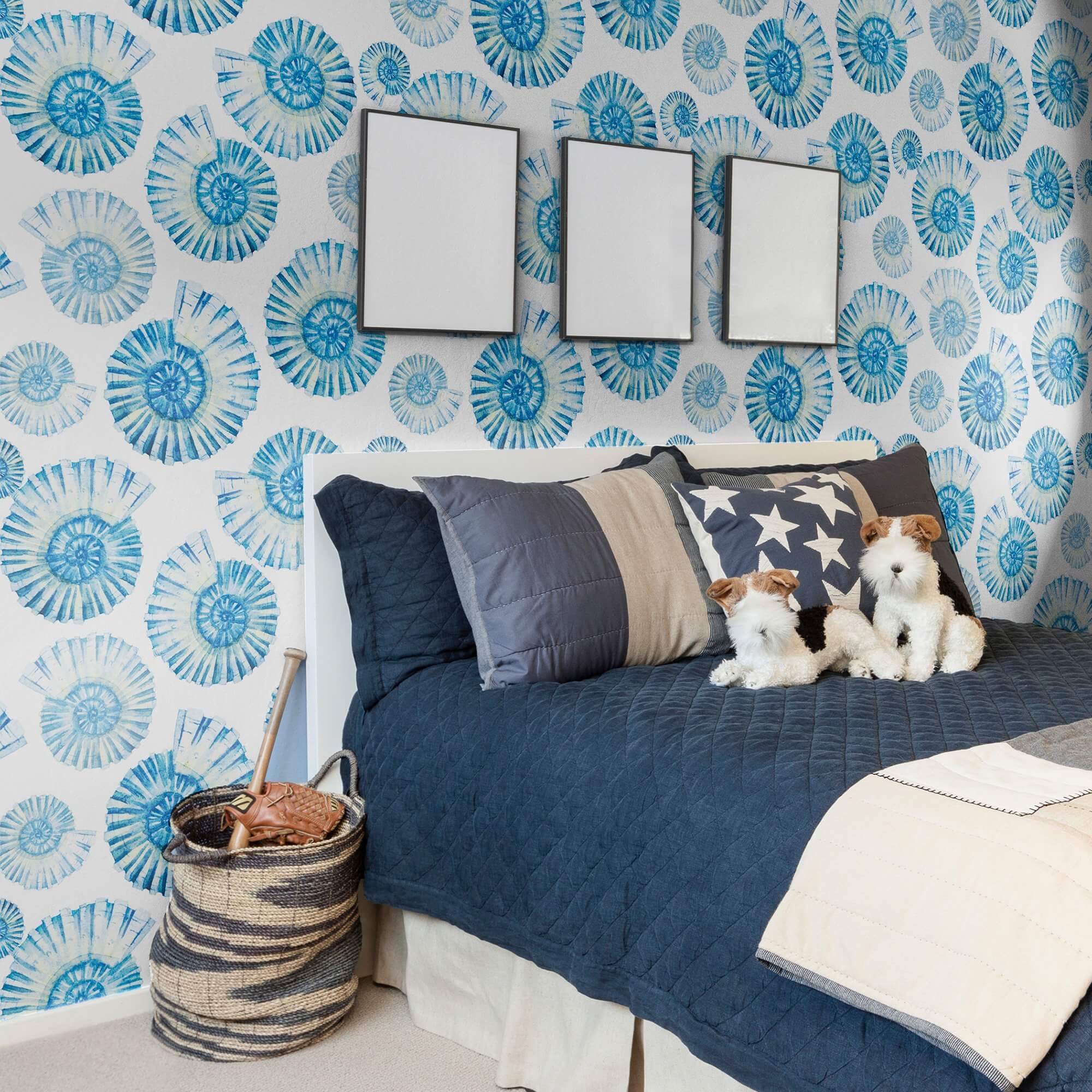 Blue and White Nautical Peel and Stick Removable Wallpaper - Self-Adhesive Decorative Wall Covering for Bedroom, Bathroom, Kitchen & Nursery - Easy to Apply and Remove Without Damage