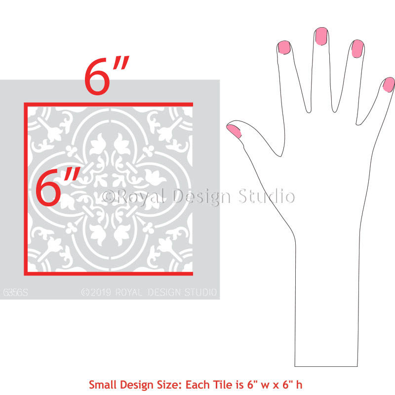 Palladium Tile Stencil - Reusable DIY Floor & Wall Stencil for Geometric Patterns - Perfect for Home Decor, Bathroom, Kitchen & Backsplash Projects