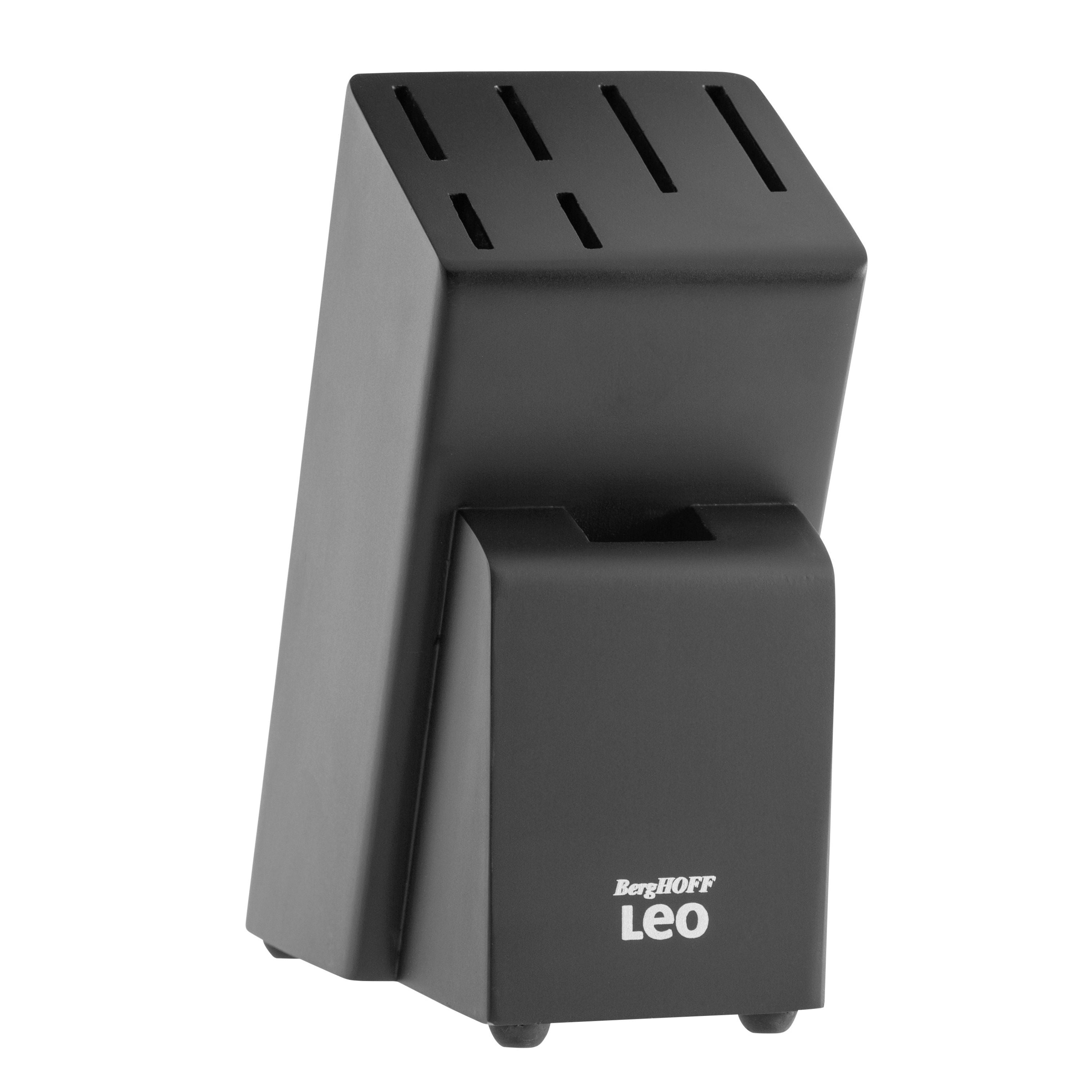 BergHOFF Leo Graphite 6-Piece Stainless Steel Knife Block Set - Premium Kitchen Cutlery for Slicing, Dicing & Food Prep