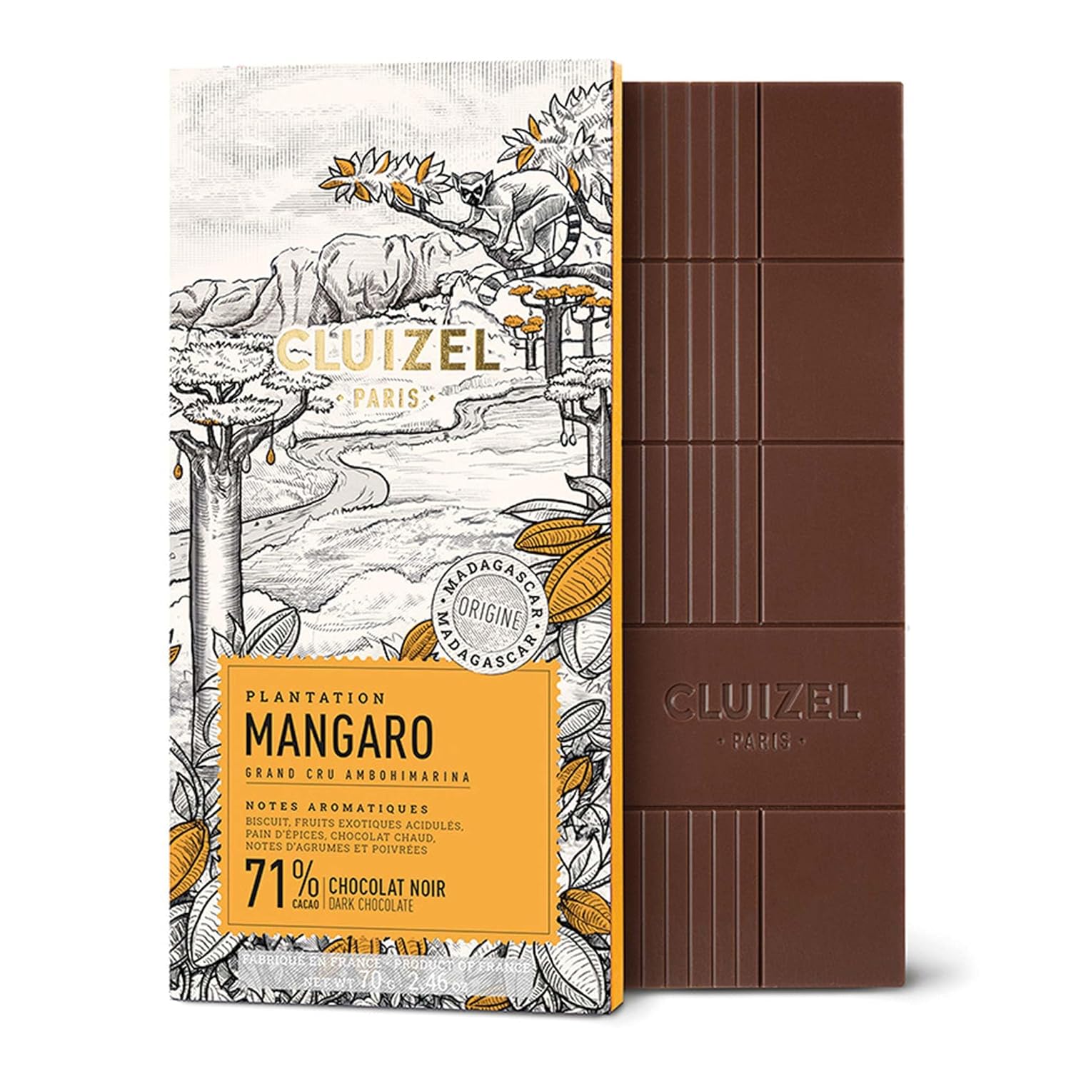 Cluizel Single Estate Mangaro 71% Dark Chocolate Bar - Premium Gourmet Chocolate for Gifting, Baking & Desserts - Perfect for Valentine's Day, Holidays & Special Occasions
