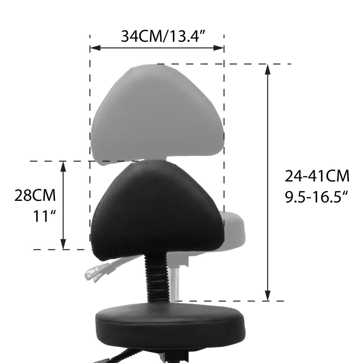 Premium Hydraulic Adjustable Height Rolling Stool with Backrest - Ergonomic Rolling Office Chair for Dentists, Lab Technicians & Salon Professionals (Model RSWB601/2) - Ideal for Medical Offices, Beauty Salons & Workshop Use