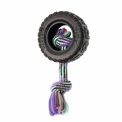 **Mammoth TireBiter II with Rope - Durable Chew Toy for Aggressive Chewers - Perfect for Large Dogs, Playtime & Training**