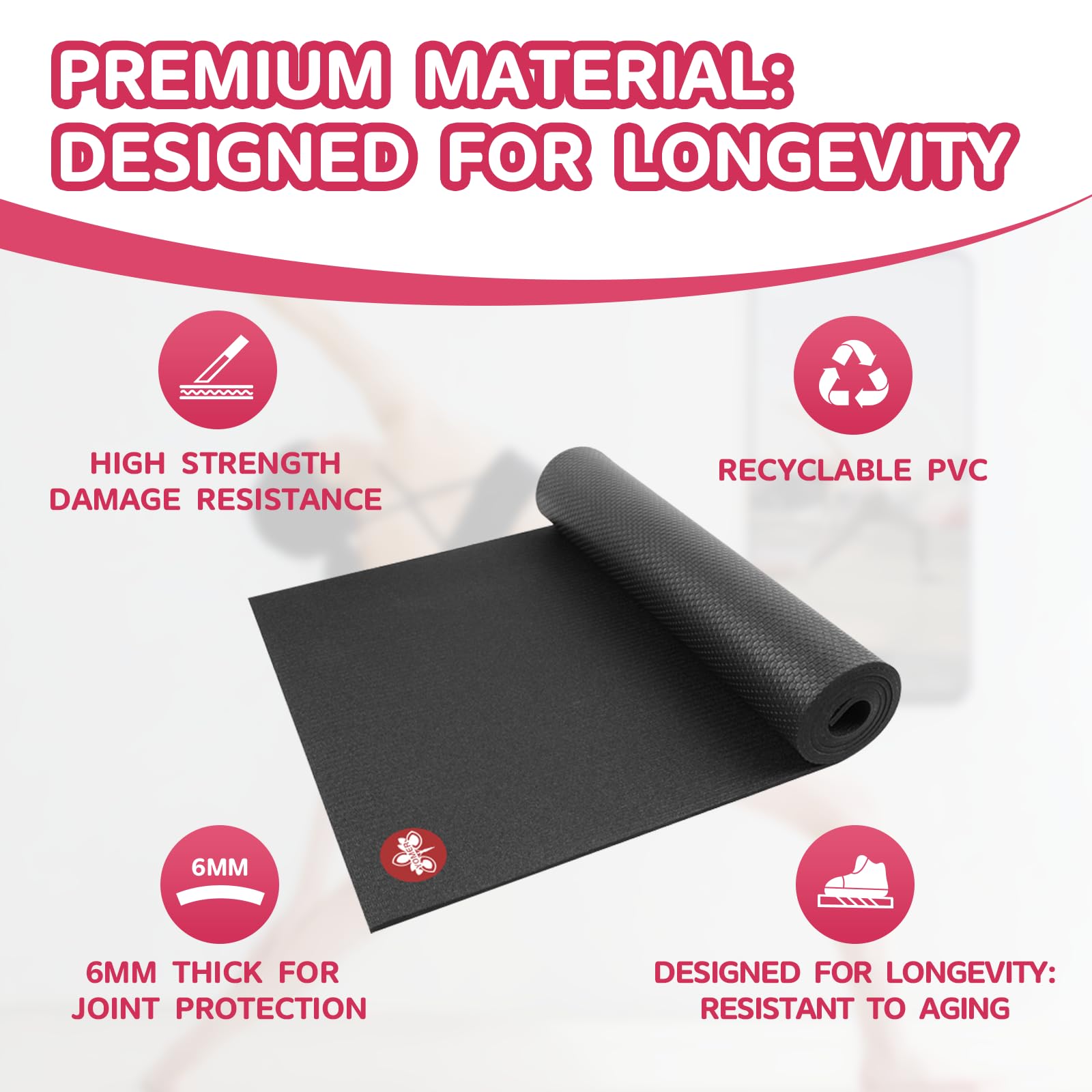 6mm Thick Non-Slip PVC Dance Floor Mat - Portable Ballet & All-Style Dance Flooring for Home, Studio, Events, and Outdoor Performances