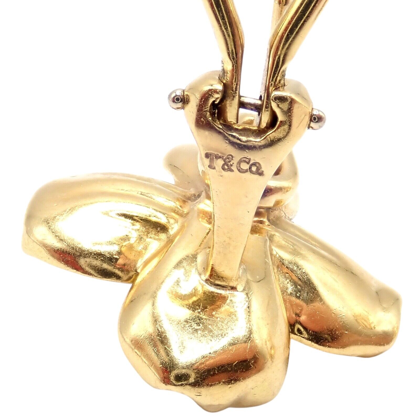 Authentic Vintage Tiffany & Co 18K Yellow Gold Dogwood Flower Earrings - Elegant Jewelry for Women, Perfect Gift for Anniversary, Wedding & Special Occasions