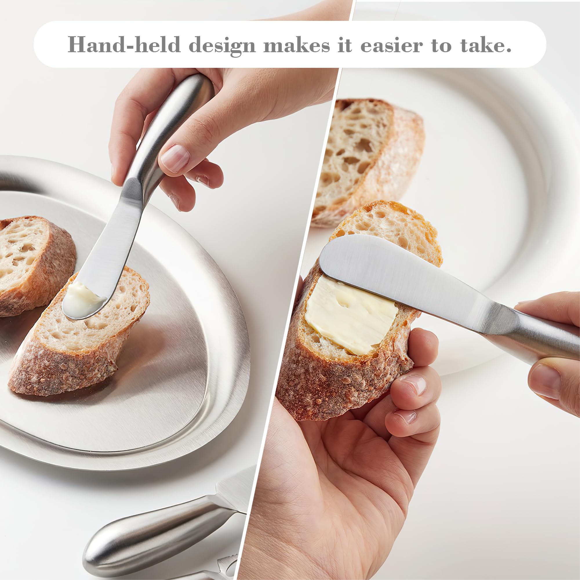 Premium 4-Piece Stainless Steel Cheese Knife Set with Cheese Fork - 5.3 Inch Charcuterie Board Accessories for Entertaining, Housewarming Gifts & Cheese Platter Presentation (Ideal for Dinner Parties, Wine Tasting & Gourmet Cheese Serving)
