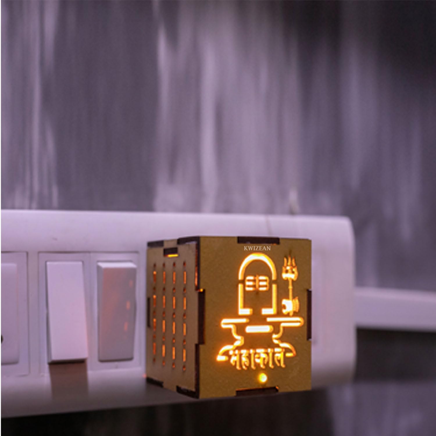 KWIZEAN Electric Camphor Burner Machine - Wooden Karpooram Kapoor Dani Diffuser with Stand for Home Fragrance & Aromatherapy (Pack of 1) - Perfect for Meditation, Yoga, Pooja Rooms and Relaxation Spaces