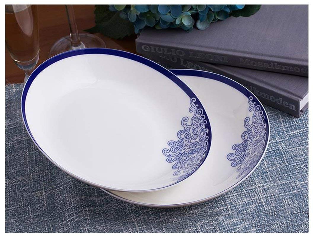 Blue and White Ceramic Bowl Set - Microwave & Dishwasher Safe Tableware Gift Box for Home, Kitchen, Dining & Entertaining