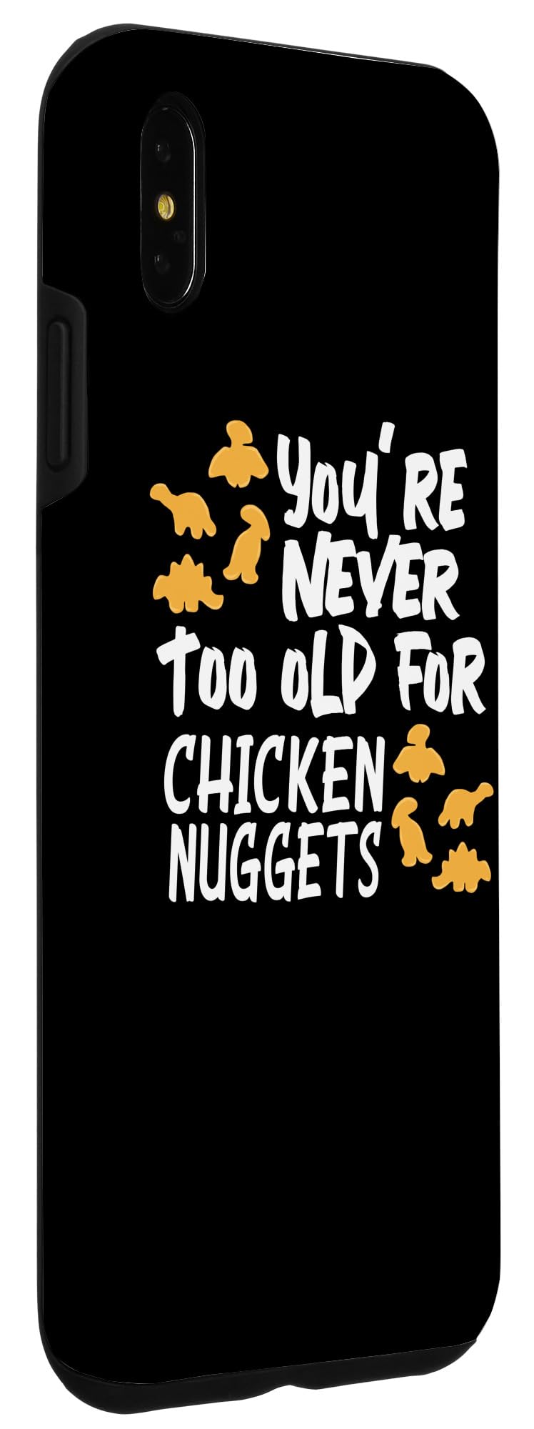 iPhone XS Max Case - Funny Dino Chicken Nuggets Design for Kids & Men - Perfect Gift for Dinosaur Lovers - Use at School, Work or Play