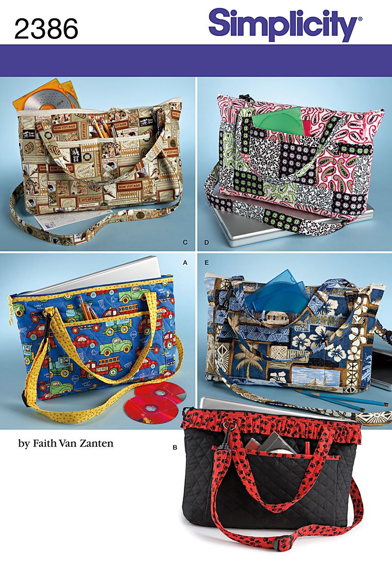 Simplicity Sewing Pattern 2386 - DIY Laptop Tote Bag Pattern for Women, One Size - Perfect for Work, School & Travel Accessories