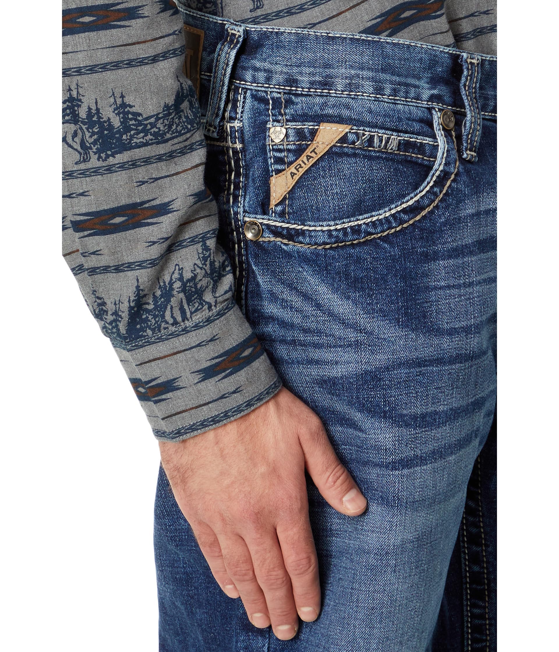 ARIAT Men's M2 Relaxed Stretch Adkins Boot Cut Jean - Comfortable Western Denim Pants for Cowboy Work & Riding | Perfect for Ranch, Rodeo & Outdoor Activities