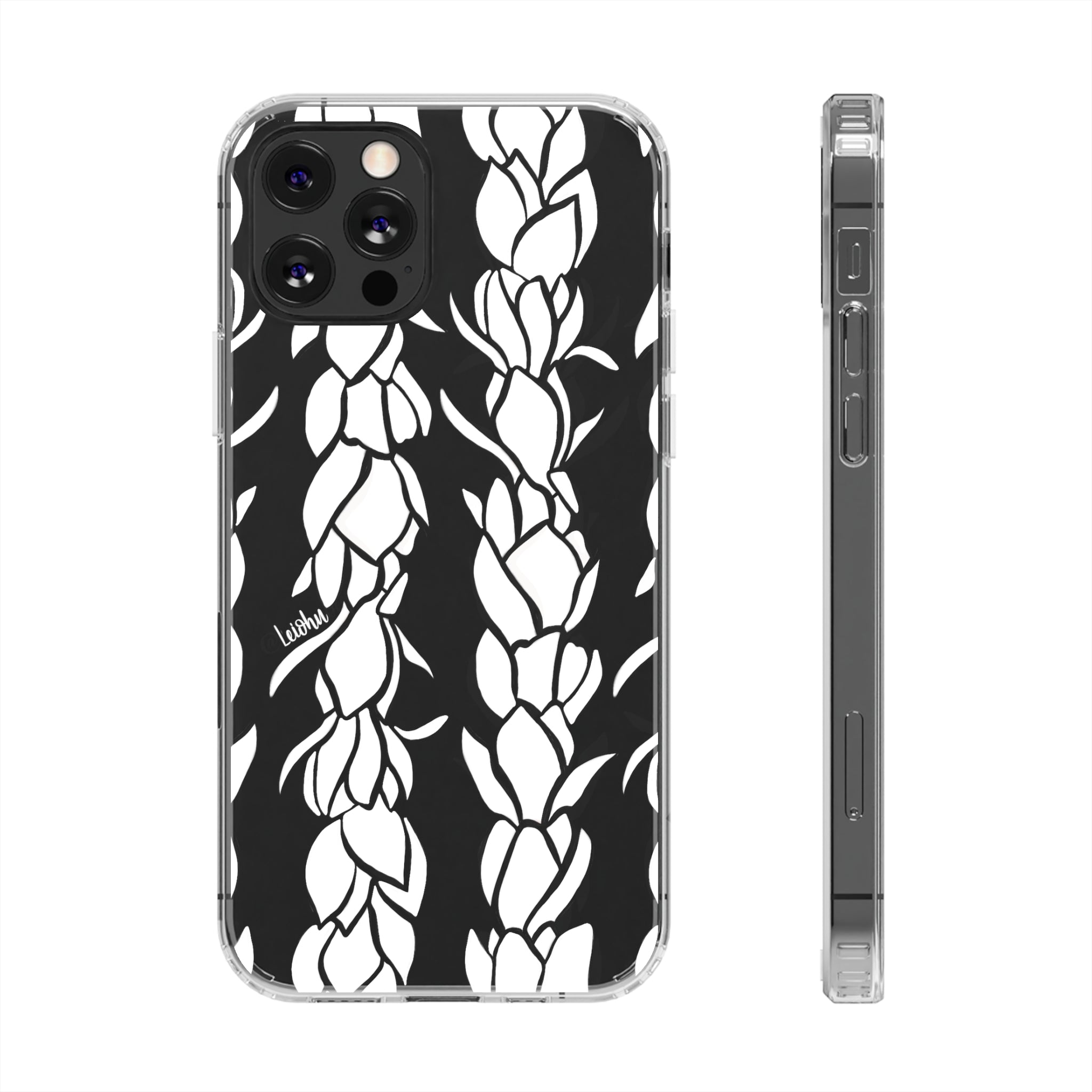 Pikake Lei Clear Phone Case - Durable Protective Cover for iPhone & Samsung - Perfect for Hawaiian Luau, Beach Parties & Summer Vacations