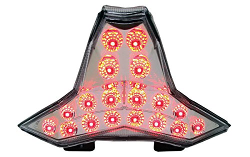 Sequential LED Tail Lights Clear Lens for 2018-2024 Kawasaki Ninja 400 Z400 - High Visibility Brake Lights for Night Riding & Enhanced Safety