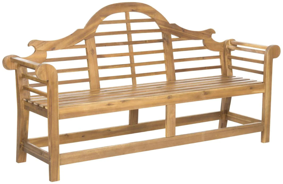 Natural Finish Arched Bench - Elegant Indoor/Outdoor Seating for Patio, Garden, or Entryway