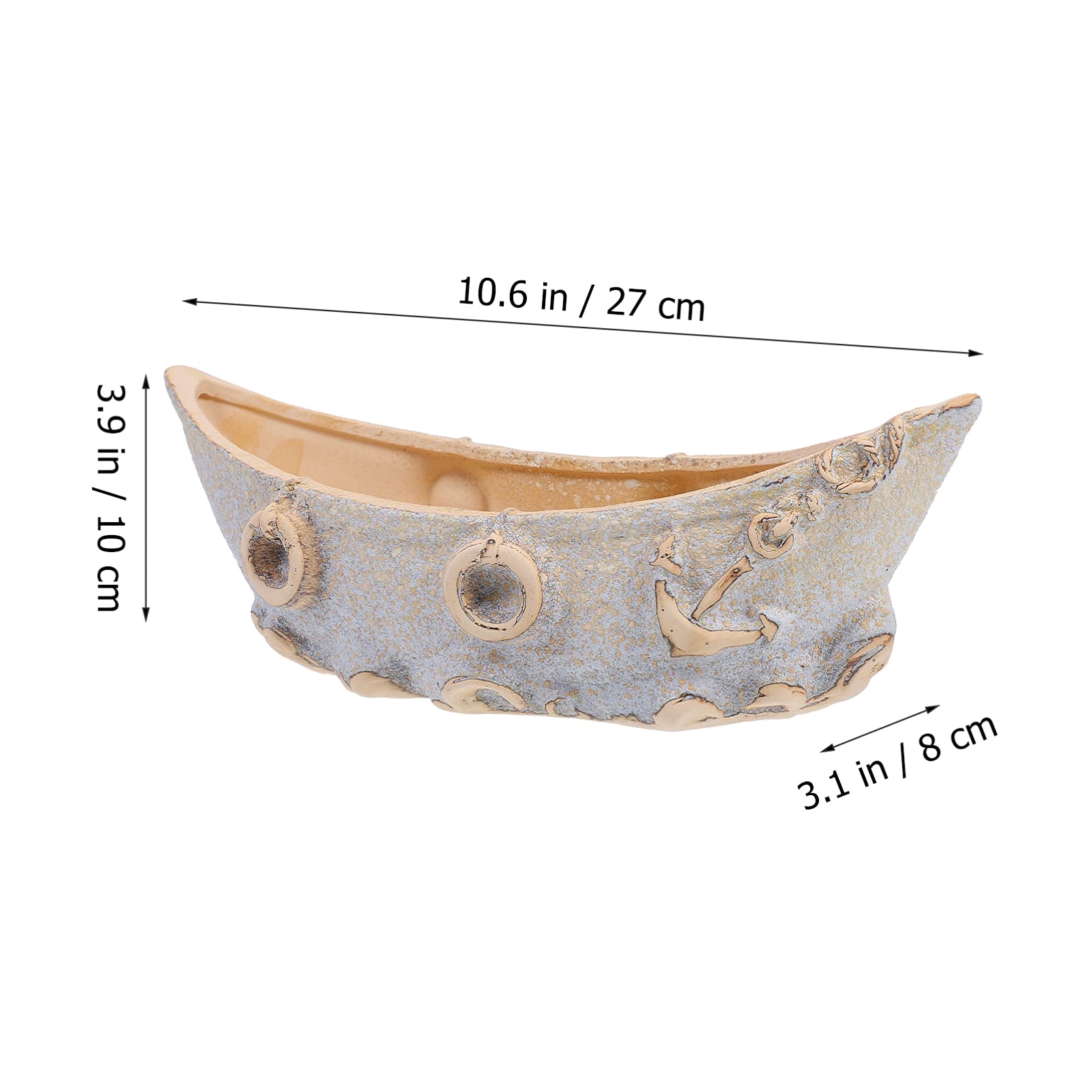 VOSAREA Mini Ceramic Flower Pot - Boat Planter for Home & Garden Decor
