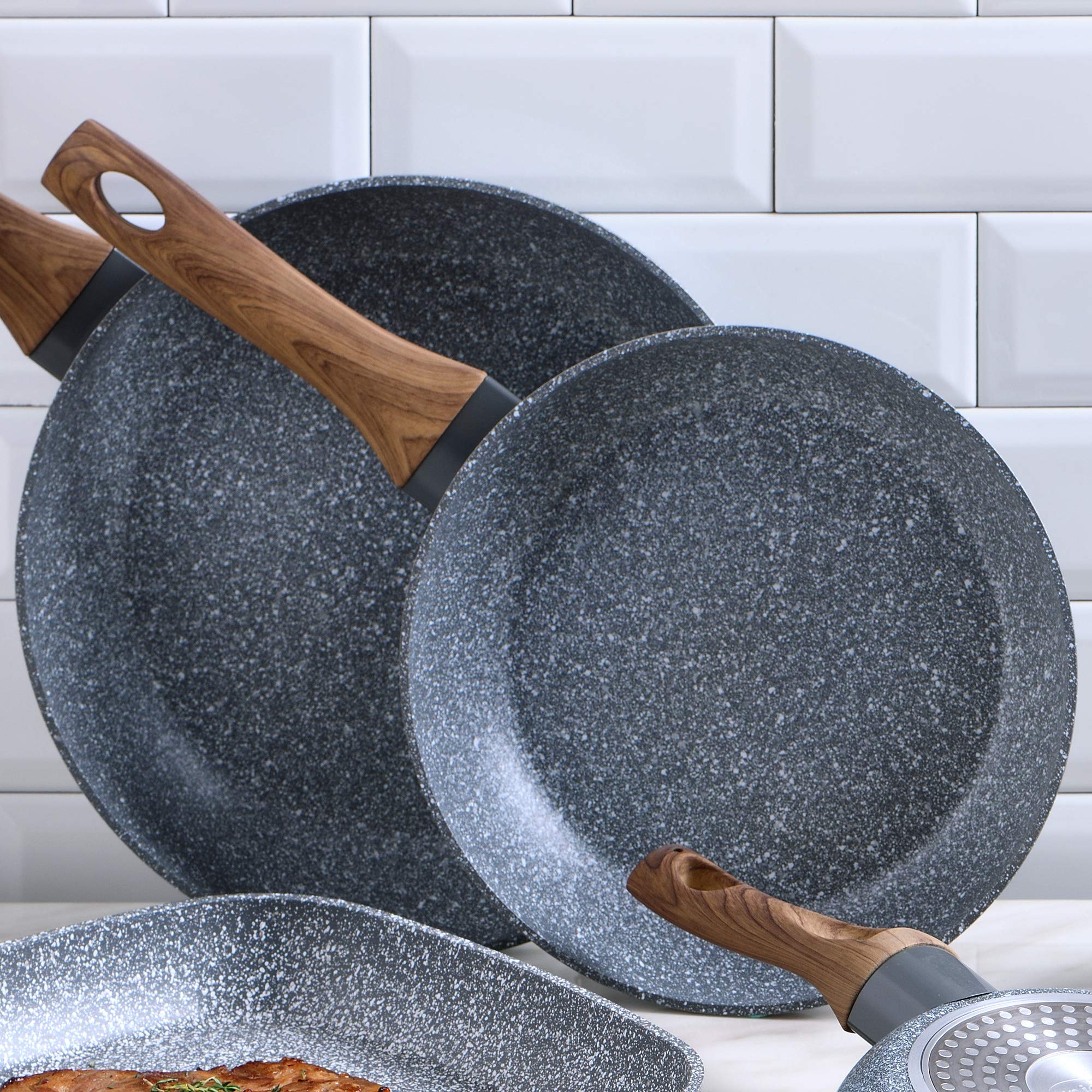 7-Piece Nonstick Cookware Set with Griddle, Rotisserie, Kitchen Knives & Utensils - Perfect for Home Cooking, Baking & Meal Prep - SAN IGNACIO Daimiel