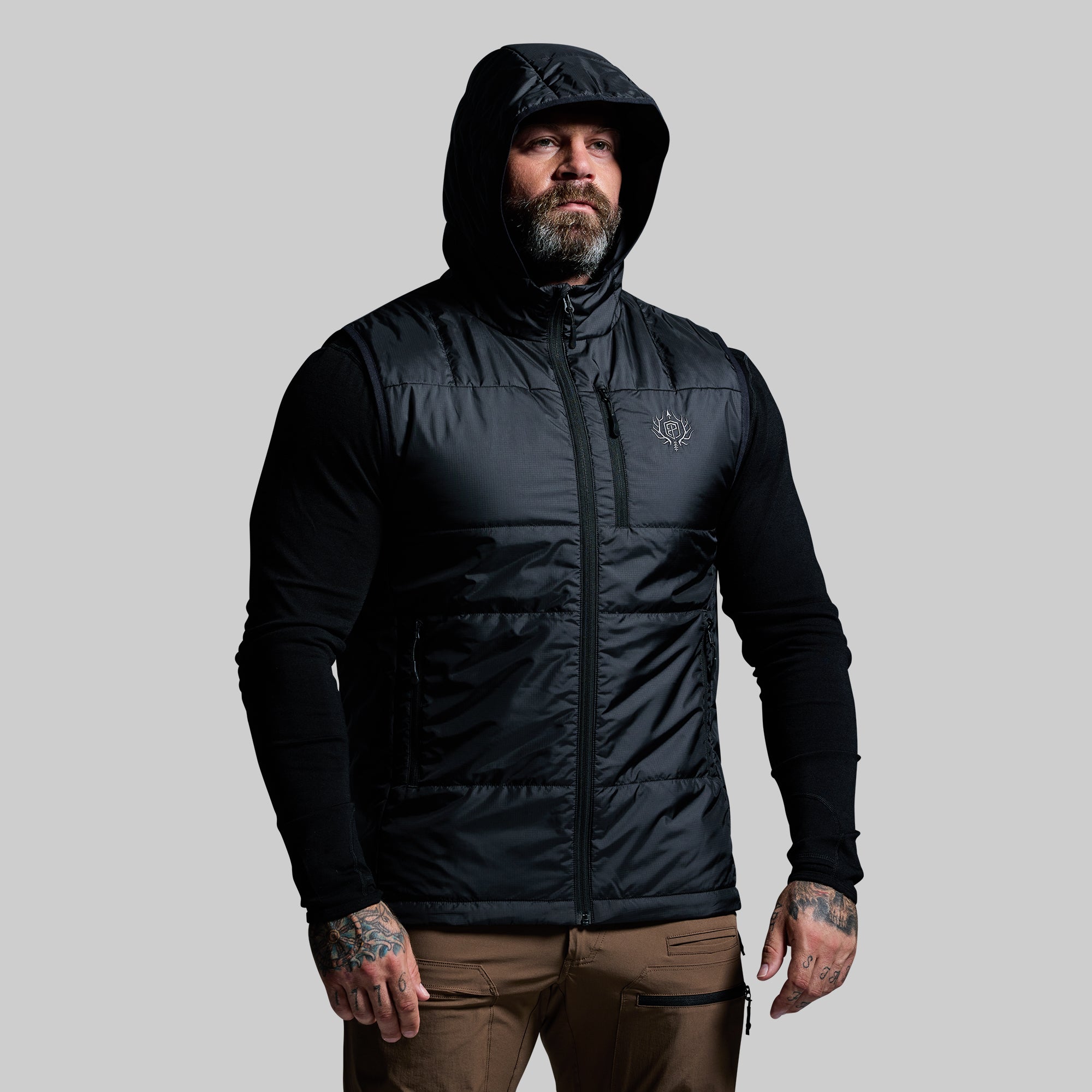 Men's Winter Tundra Vest - Lightweight Insulated Puffer Vest for Outdoor Activities (Black) - Perfect for Hiking, Camping & Cold Weather Layering