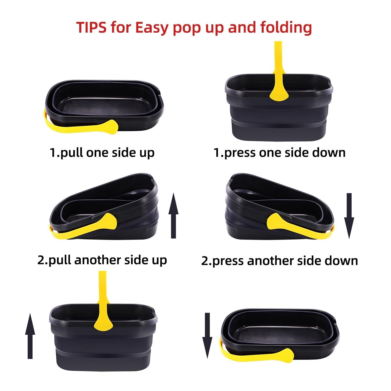 10L Collapsible Washing & Storage Bucket - Portable Foldable Mop, Food, Drink Container for Home, Camping & Outdoor Use - Perfect for Cleaning, Camping Trips & Emergency Storage