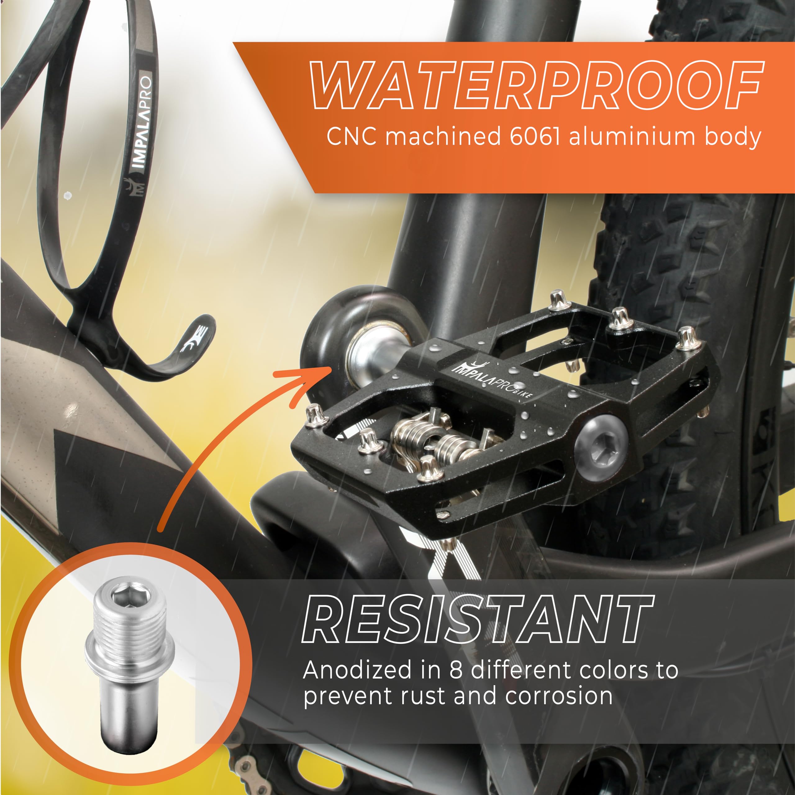 IMPALAPRO Dual Function Bike Pedals - Flat & SPD MTB Pedals Compatible with Shimano SPD Cleats - 9/16