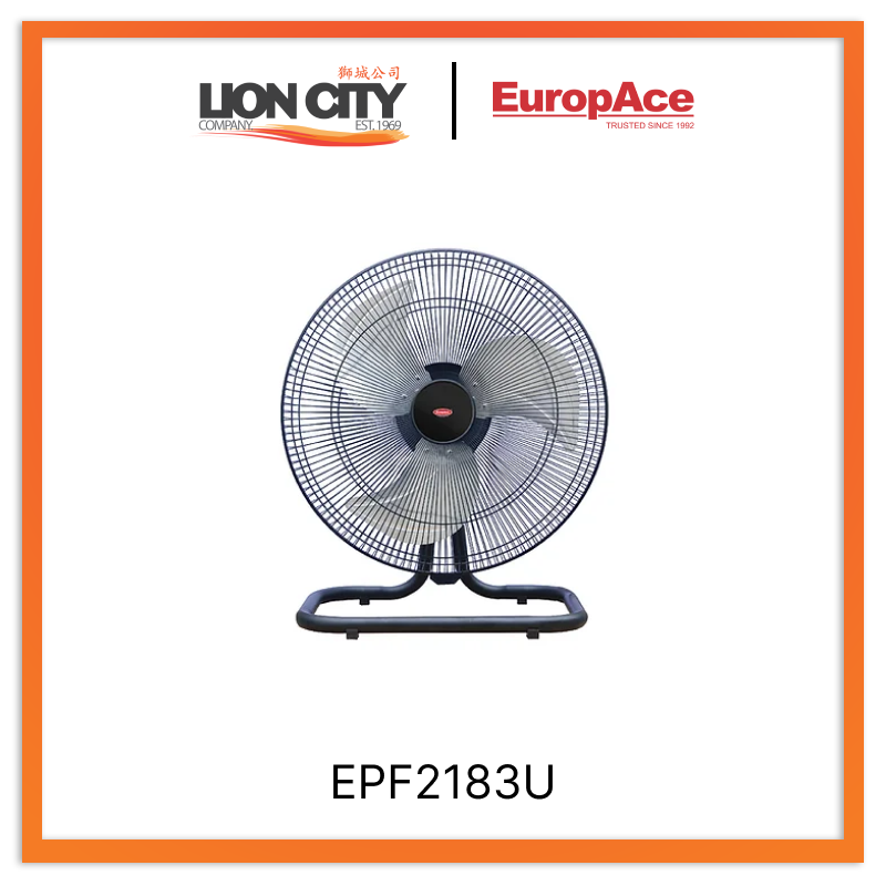 Europace EPF2183U 18 Inch Twin Turbo Power Floor Fan - High Velocity Cooling for Home, Office & Outdoor Use