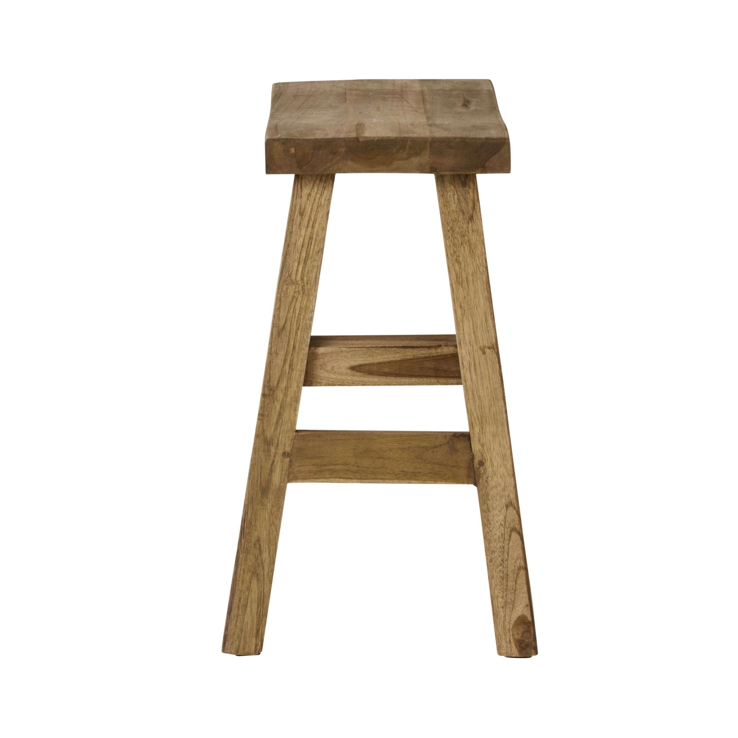 Reclaimed Wood Barndo Low Stool - Rustic Farmhouse Stool for Kitchen, Living Room & Outdoor Use